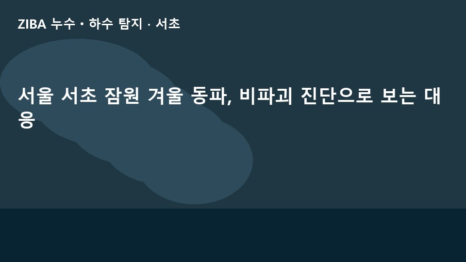 서울 서초 잠원 겨울 동파, 비파괴 진단으로 보는 대응